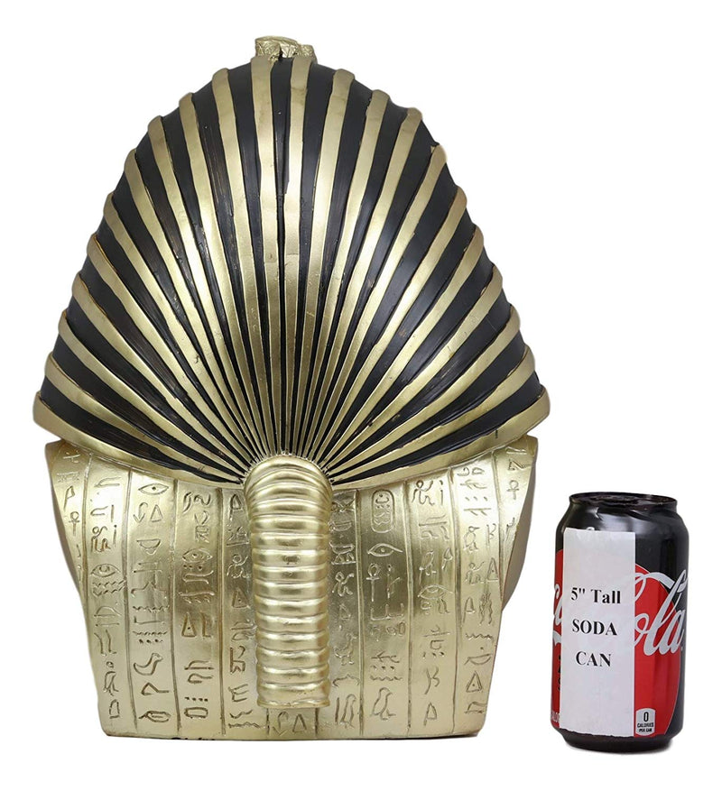 Ebros Large Egyptian King TUT Bust Statue with Decorative Glass Mirrors 14" Tall