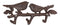 Cast Iron Rustic Lovebirds Perching On Leafy Twig Branch 3-Pegs Wall Coat Hook