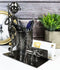 Outdoor Hunter With Dog Metal Desk Stationery And Business Card Holder Organizer