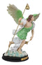 Ebros Saint Raphael with Healing Staff Statue 10.25" H with Brass Name Plate