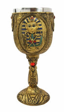 Ancient Egyptian Pharaoh King Tut With Scarab Beetle Amulet Wine Goblet Chalice