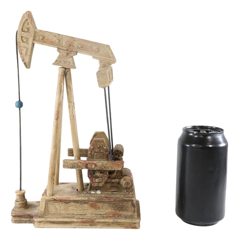 Rustic Vintage Nodding Donkey Pumpjack Oil Derrick Rig Faux Wood Sculpture
