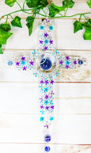 Amazing Grace Floral Cross With Gemstones Resonant Relaxing Wind Chime 40" Long
