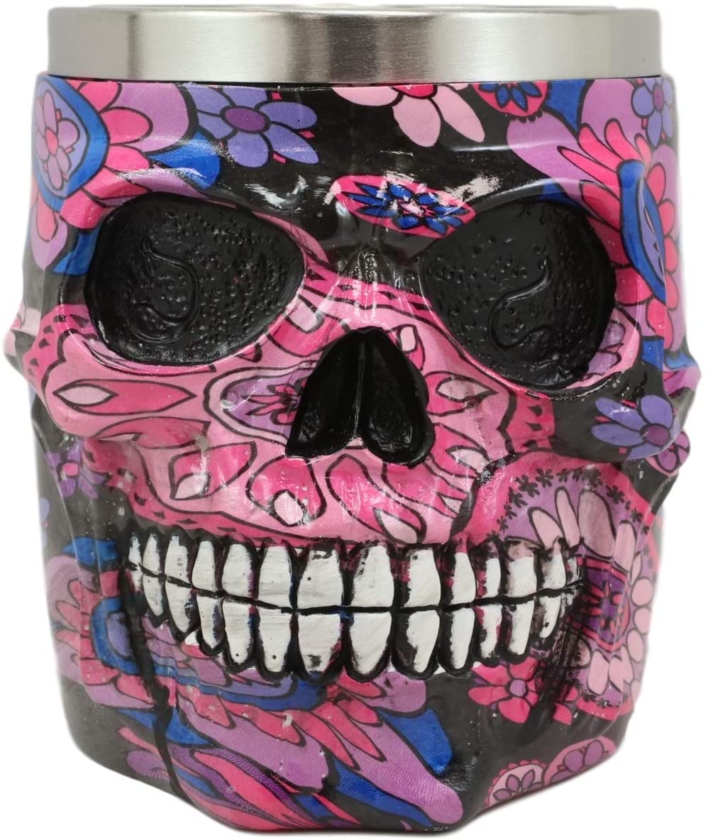 Ebros Gothic Day of The Dead Sugar Skull Coffee Mug 13Oz Novelty Tankard Cup