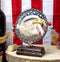 Patriotic Bald Eagle By American Flag With Dreamcatcher Feathers Desktop Plaque