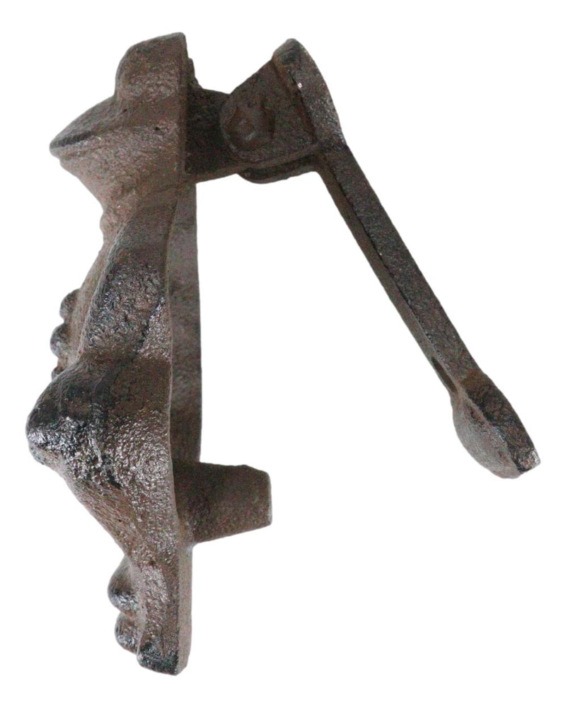 Nautical Cast Iron Farmhouse Rustic Fat Belly Frog Toad Door Knocker Sculpture