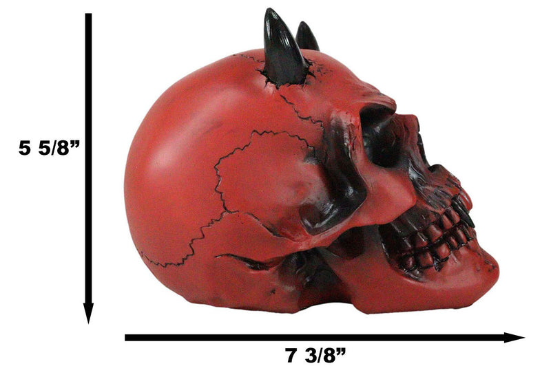 Inferno Horned Bloody Crimson Demon Hell Fire Vampire Pit Lord Skull Figurine