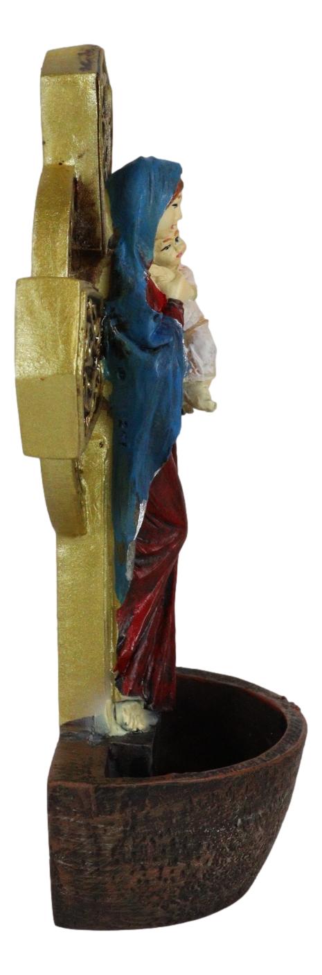 Madonna Our Lady Of Grace With Child Jesus Water Font Wall Decor Rosary Holder