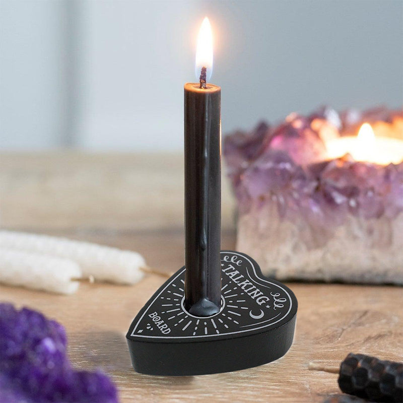 Ebros Set Of 4 Occult Ouija Spirit Board Planchette Heart Candle Stick Holder