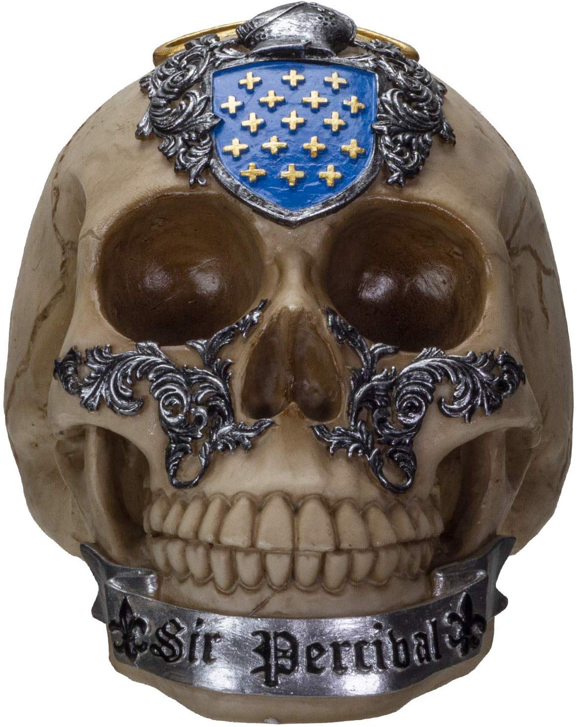 Ebros The Knights of The Round Table Skulls Sir Geraint Resin Skull Figurine