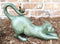 Crouching Cat With Bird Aluminum Garden Statue Figurine Home Decor 14" Length
