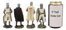Set of 4 Medieval Templar Crusader Knights With Tunic Sword Axe Shield Figurines