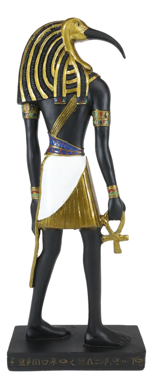 Ebros Classic Egyptian God Thoth Holding Ankh Slim Profile Figurine 10" H - Ebros Gift