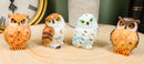 Ebros Peeking Colorful Nocturnal Fat Owls Miniature Figurine Set of 4 Whimsical