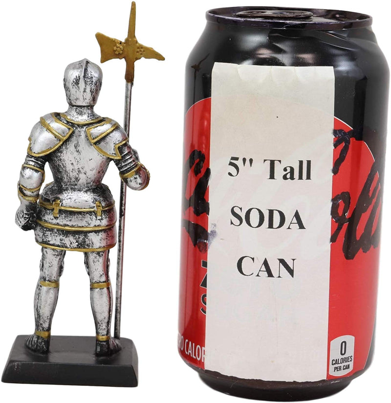 Ebros Medieval Venetian Axe Halberdier Knight Dollhouse Miniature Figurine 5"H