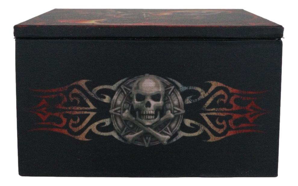 Gothic Skeleton Ghost Hell Rider Biker Hot Fire Decorative Mirror Trinket Box