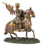 Ebros Medieval Suit of Armor Crusader Knight with Rally Flag On Cavalry Horse Statue 6.75" Long Renaissance Knighthood Collectible Decor Figurine As Gifts for Men Boys Old World Kingdom Decore