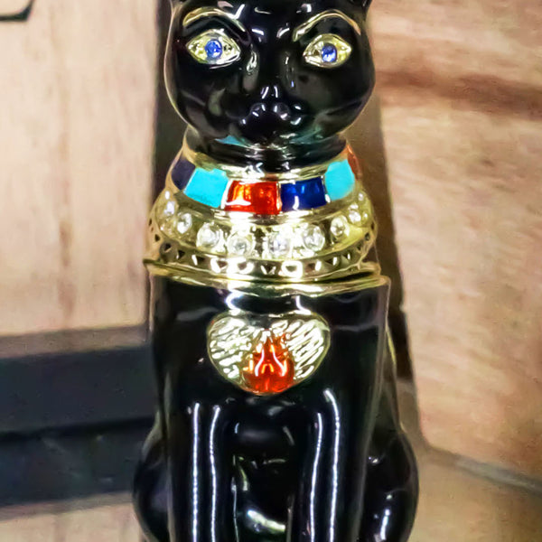 小物 Bastet Ancient Egyptian Bastet Cat Goddess Pewter Austrian Crystals