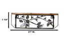 Western Rustic Forest Woodlands Pinecones Metal Cutout Wall Hanging Wood Shelf