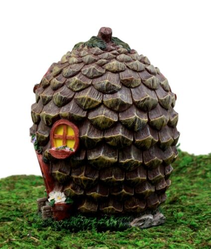 Enchanted Fairy Garden Miniature Halloween Cozy Pinecone Cottage House Figurine