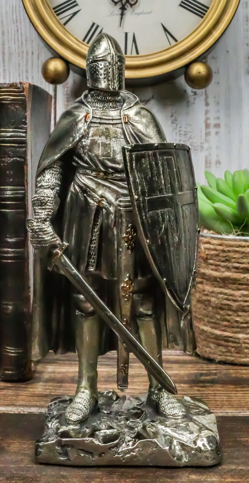 Ebros Holy Roman Empire Suit Of Armor Crusader Knight With Sword And Shield Statue