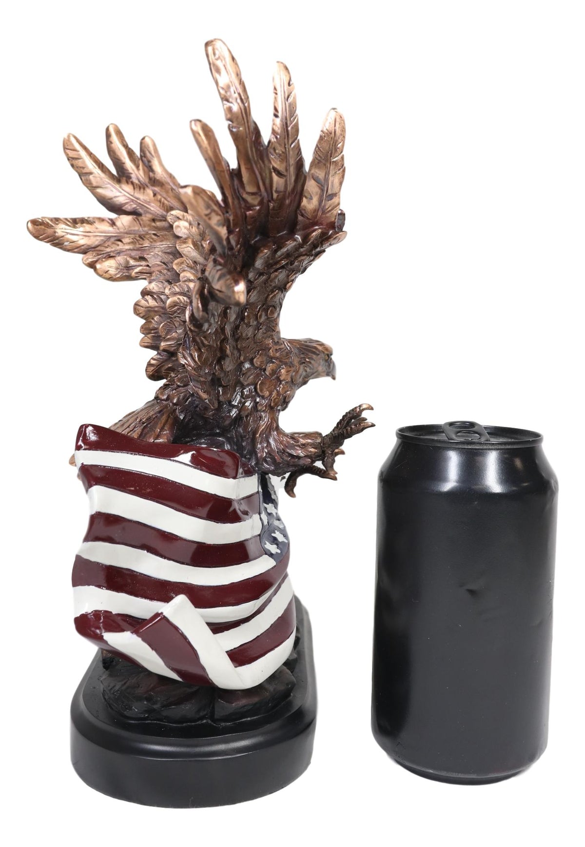Ebros Bald Eagle W/ Open Wings On American Flag 4"X6" Glass Picture Frame Statue - Ebros Gift