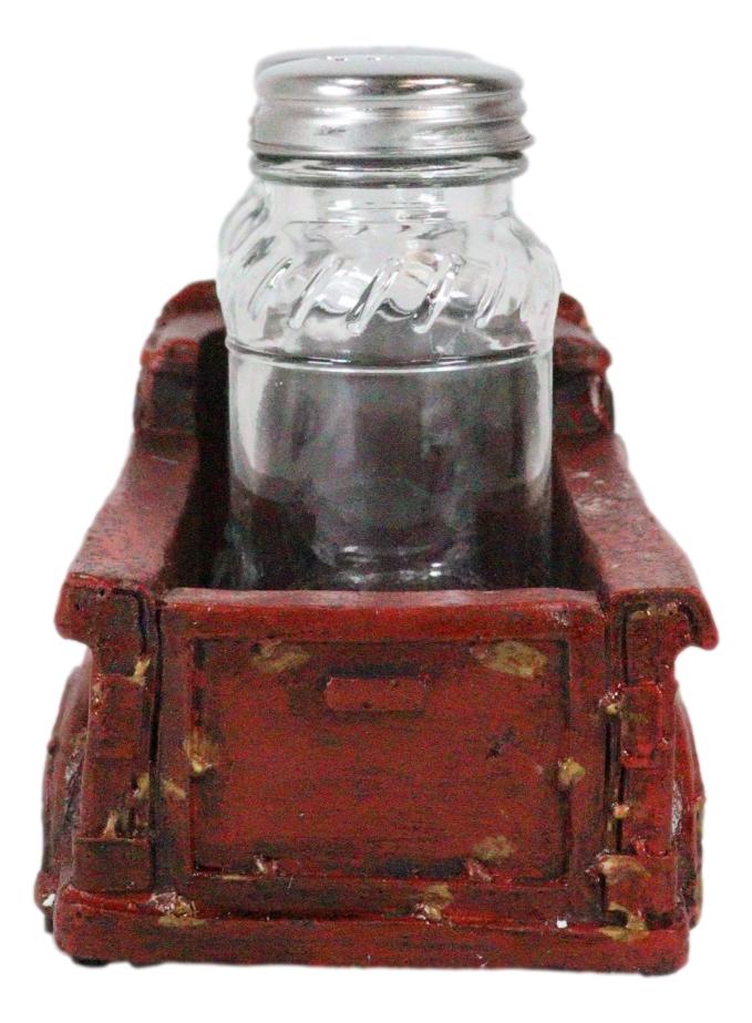 Old Fashioned Nostalgic Red Pickup Truck Holder For Glass Salt Pepper Shakers