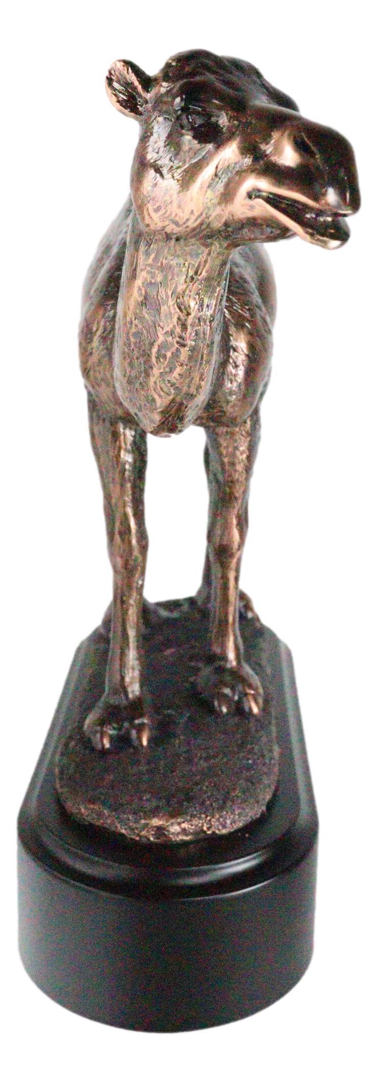 Desert Explorer Single Hump Brown Camel Electroplated Resin Figurine With Base