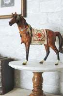 Ebros Spirit Horse with Painted Tapestry Saddle Hand Crafted Statue 9.5" Long