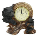 Ebros Black Bear Table Clock Mother Bear and Cub On Branch Desktop Clock Figurine 5.5" Tall