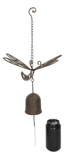 Cast Iron Beautiful Cottage Garden Dragonfly Bell Wind Chime Hanging Mobile