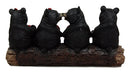 Ebros Gift Black Bear Valentine Couples Holding Heart Love Signs Decorative Figurine 8.25"L