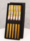 Reusable Bamboo Colorful Cherry Blossoms Set of 5 Ridged Chopsticks Pairs In Box