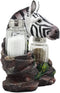 African Safari Equine Zebra Horse Glass Salt Pepper Shakers Holder Set Figurine