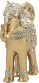 Ebros Feng Shui Royal Gold Ornate Design With Crystals And Glitters Elephant Statue