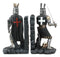 Black And White Medieval Crusader Knight Bookends Statue 7.5"H Set Suit Of Armor