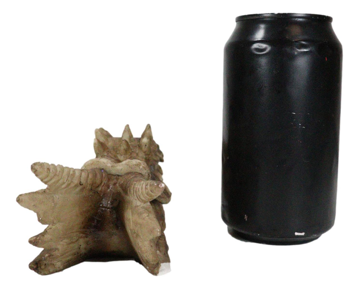 Dragon Fossil Skull Skeleton Incense Burner Box With Purple Faux Crystal Geode - Ebros Gift