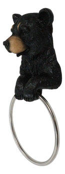 Ebros Whimsical Black Bear Toilet Paper and Hand Towel Holder Set Bathroom Decor