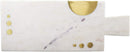 White Banswara Marble Hors D’oeuvres Cheese Board With Brass Gold Inlays 17.5"L
