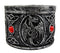 Ebros Gift Celtic Triad Red Gem Dragon Round Decorative Box Figurine 3.25"D