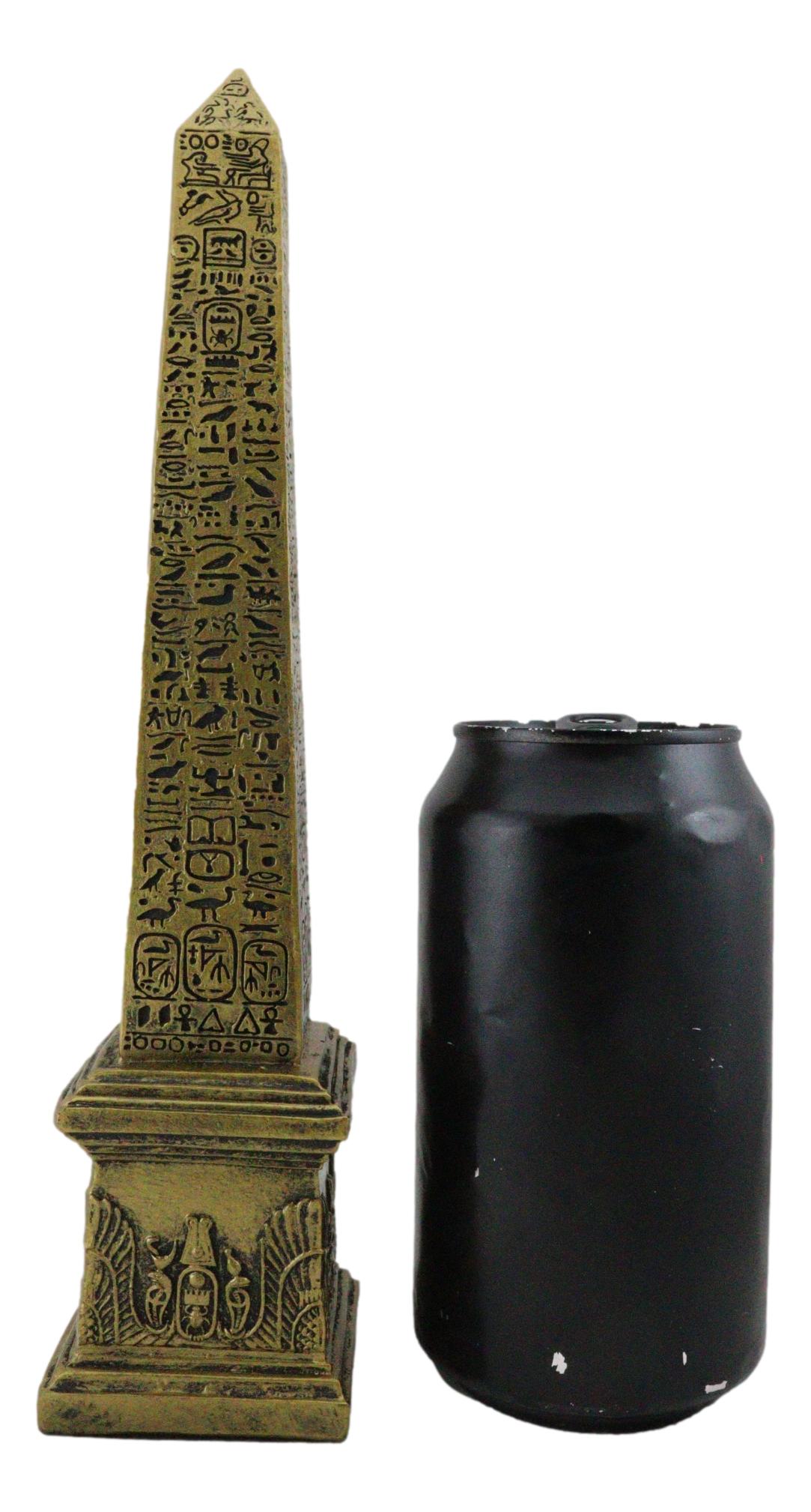 Ebros Egyptian Theme Obelisk Temple of Ra with Hieroglyphs 10" Tall Sculpture - Ebros Gift