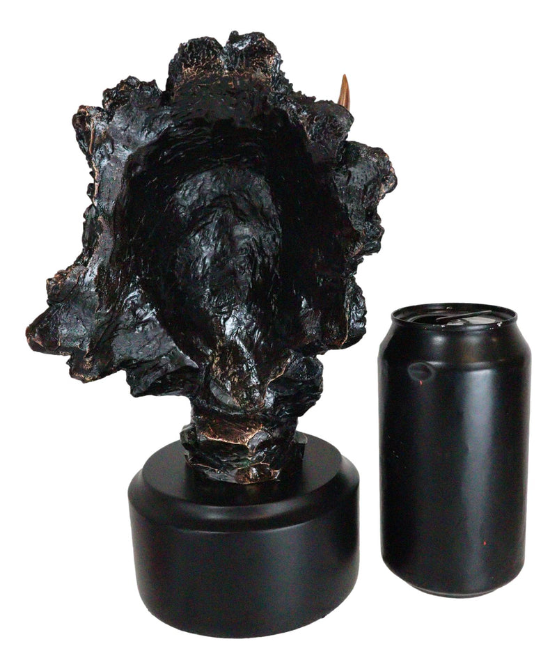 Southwestern American Indian Wild Buffalo Bison Head Bust Figurine With Base