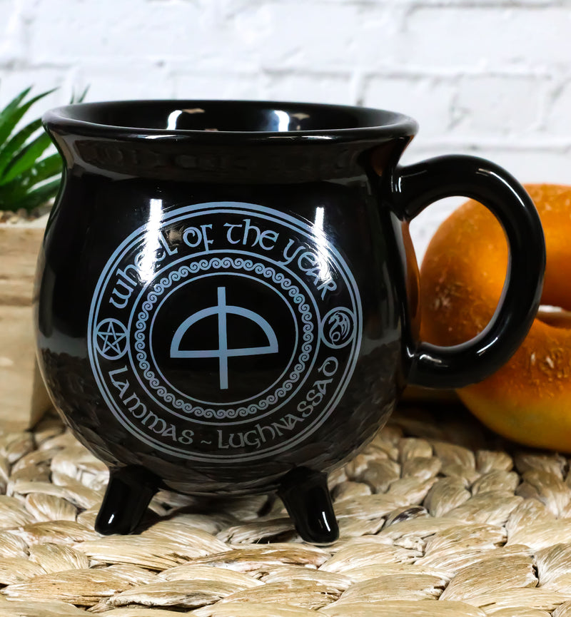 Wicca Sabbats Wheel of The Year Yule Dragon Heat Color Changing Cauldron Mug