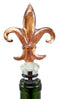 Bronze Color Acrylic French Fleur De Lis Wine Bottle Stopper Topper W/ Cork Bar