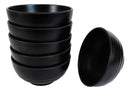 Contemporary Ridged 6.25"D Matte Black Melamine Salad Pasta Soup Bowls Pack Of 6