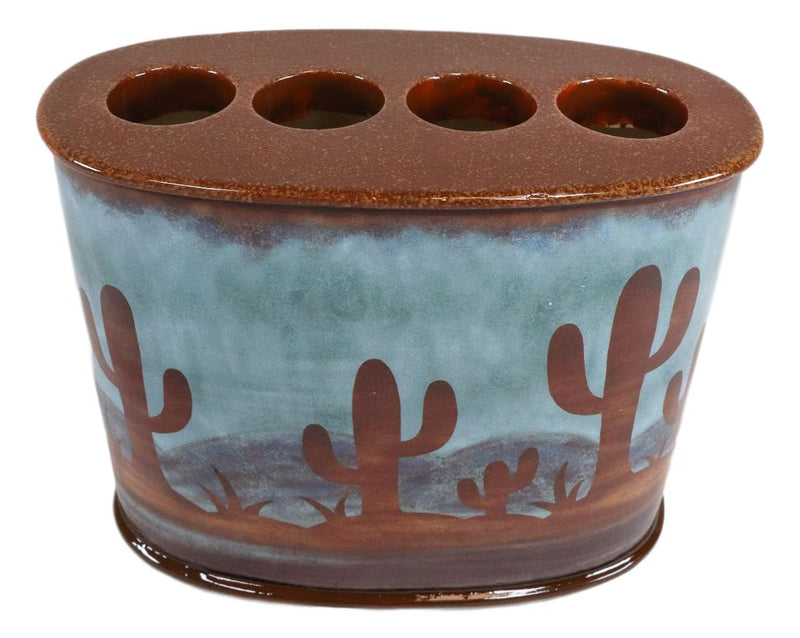 Ebros Rustic Southwestern Desert Cactus Arizona Bathroom Toothbrush Toothpaste Holder