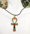 Egyptian Solar Ra Ankh Key Pendant Medallion Pewter Necklace Accessory Jewelry