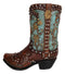 Set Of 3 Rustic Country Turquoise Cross Western Star And Frills Boot Vase Decors
