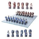 Might And Magic Dragon Fantasy Hand Painted Color Chess Pieces With Glass Board