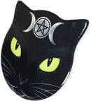 Ebros Wicca Black Cat Face Triple Moon Goddess Cork Backed Ceramic Coasters 4pcs
